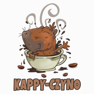 Kapyczyno kapibara capybara kawa - Poduszka Biała