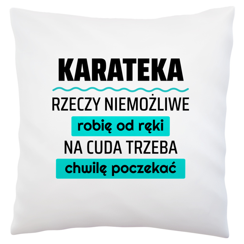 Karateka - Rzeczy Niemożliwe Robię Od Ręki - Na Cuda Trzeba Chwilę Poczekać - Poduszka Biała