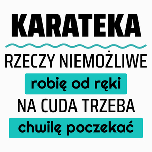 Karateka - Rzeczy Niemożliwe Robię Od Ręki - Na Cuda Trzeba Chwilę Poczekać - Poduszka Biała