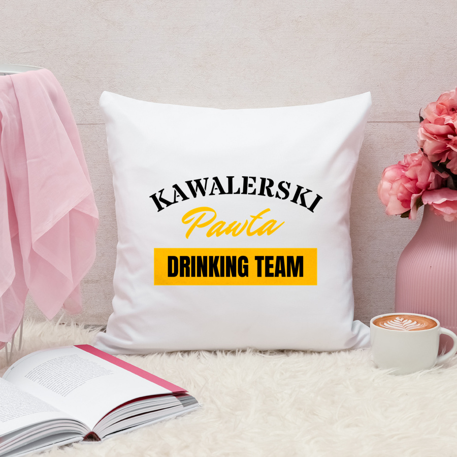 Kawalerski Pawła DRINKING TEAM - Poduszka Biała