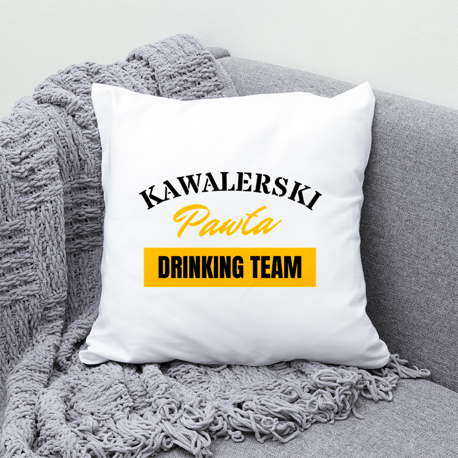 Kawalerski Pawła DRINKING TEAM - Poduszka Biała