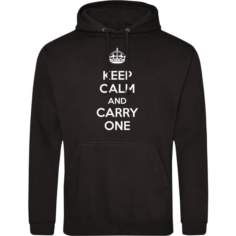 Keep Calm And Carry One - Męska Bluza z kapturem Czarna