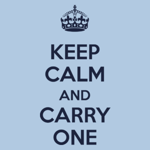 Keep Calm And Carry One - Damska Koszulka Błękitna