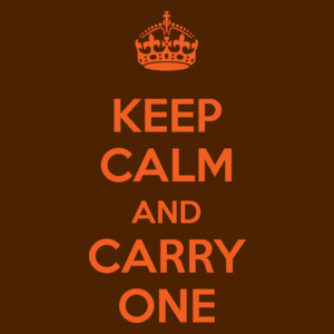 Keep Calm And Carry One - Damska Koszulka Czekoladowa