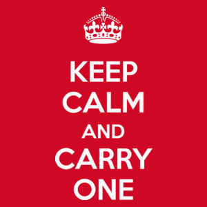 Keep Calm And Carry One - Damska Koszulka Czerwona