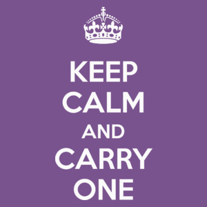 Keep Calm And Carry One - Damska Koszulka Fioletowa