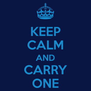 Keep Calm And Carry One - Damska Koszulka Granatowa