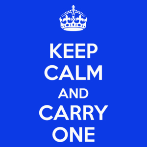 Keep Calm And Carry One - Damska Koszulka Niebieska