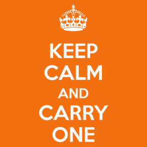 Keep Calm And Carry One - Damska Koszulka Pomarańczowa