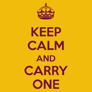 Keep Calm And Carry One - Damska Koszulka Żółta