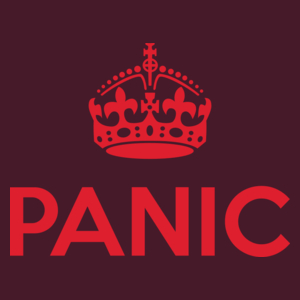 Keep Calm? No. Panic! - Męska Koszulka Burgundowa