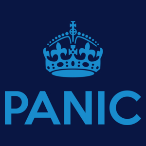 Keep Calm? No. Panic! - Damska Koszulka Granatowa