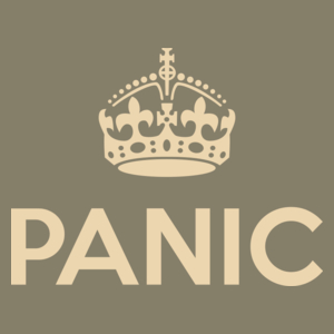 Keep Calm? No. Panic! - Męska Koszulka Jasno Szara