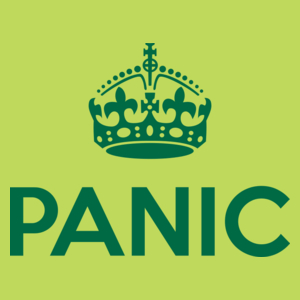 Keep Calm? No. Panic! - Męska Koszulka Jasno Zielona