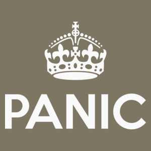 Keep Calm? No. Panic! - Męska Koszulka Khaki