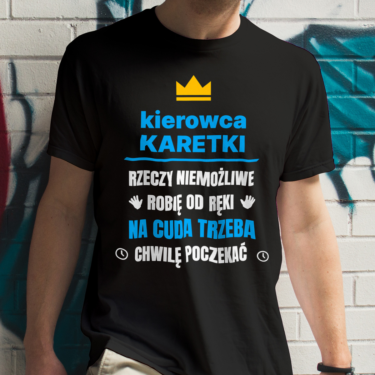 Kierowca Karetki Rzeczy Niemożliwe Robię Od Ręki - Męska Koszulka Czarna