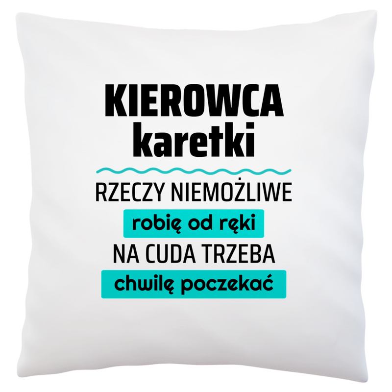 Kierowca Karetki - Rzeczy Niemożliwe Robię Od Ręki - Na Cuda Trzeba Chwilę Poczekać - Poduszka Biała