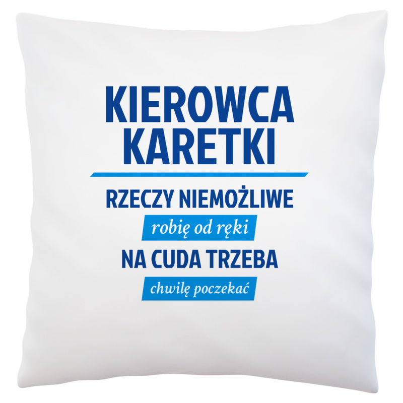 Kierowca Karetki - Rzeczy Niemożliwe Robię Od Ręki - Na Cuda Trzeba Chwilę Poczekać - Poduszka Biała