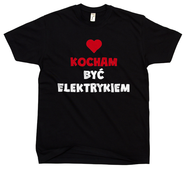 Kocham Być Elektrykiem - Męska Koszulka Czarna