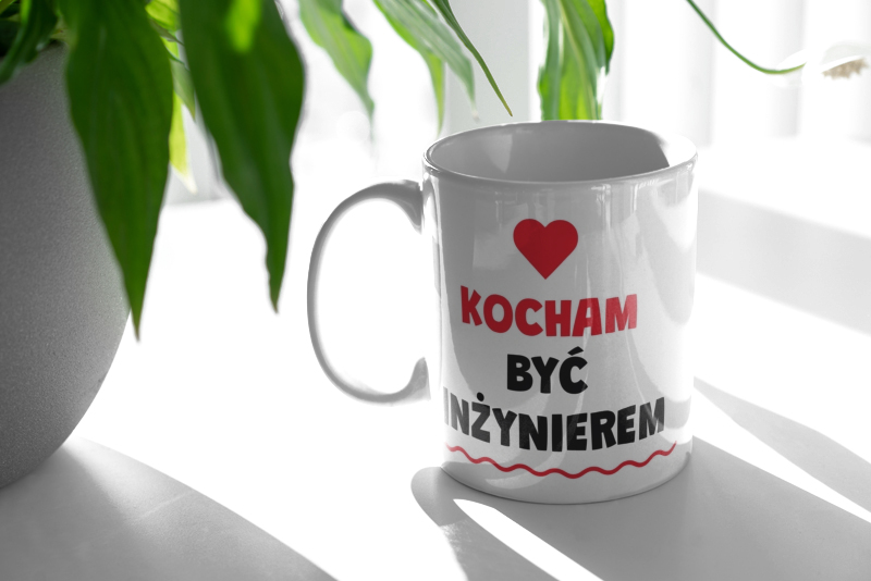 Kocham Być Inżynierem - Kubek Biały