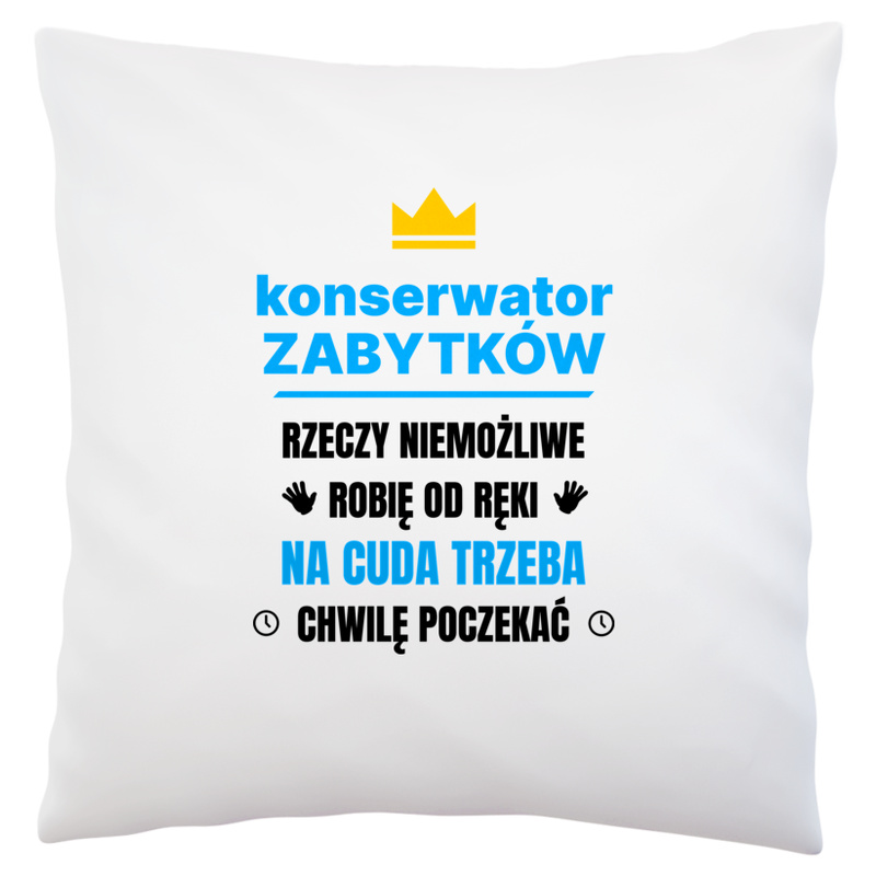 Konserwator Zabytków Rzeczy Niemożliwe Robię Od Ręki - Poduszka Biała