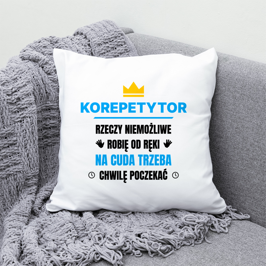 Korepetytor Rzeczy Niemożliwe Robię Od Ręki - Poduszka Biała