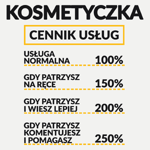 Kosmetyczka - Cennik Usług - Damska Koszulka Biała