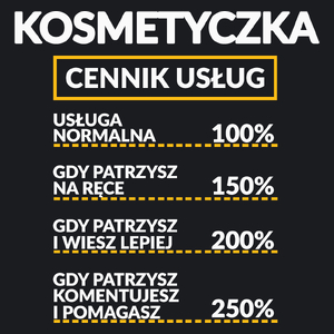 Kosmetyczka - Cennik Usług - Damska Koszulka Czarna