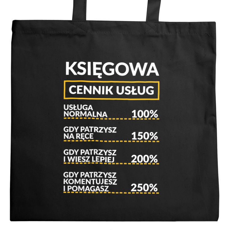 Księgowa - Cennik Usług - Torba Na Zakupy Czarna