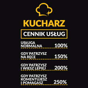 Kucharz - Cennik Usług - Męska Bluza Czarna