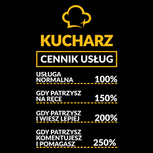 Kucharz - Cennik Usług - Torba Na Zakupy Czarna