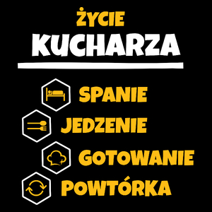 Kucharz - Spanie Jedzenie - Torba Na Zakupy Czarna