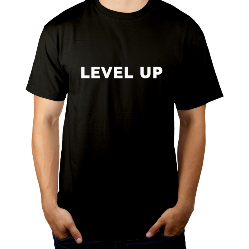 LEVEL UP  - Męska Koszulka Czarna