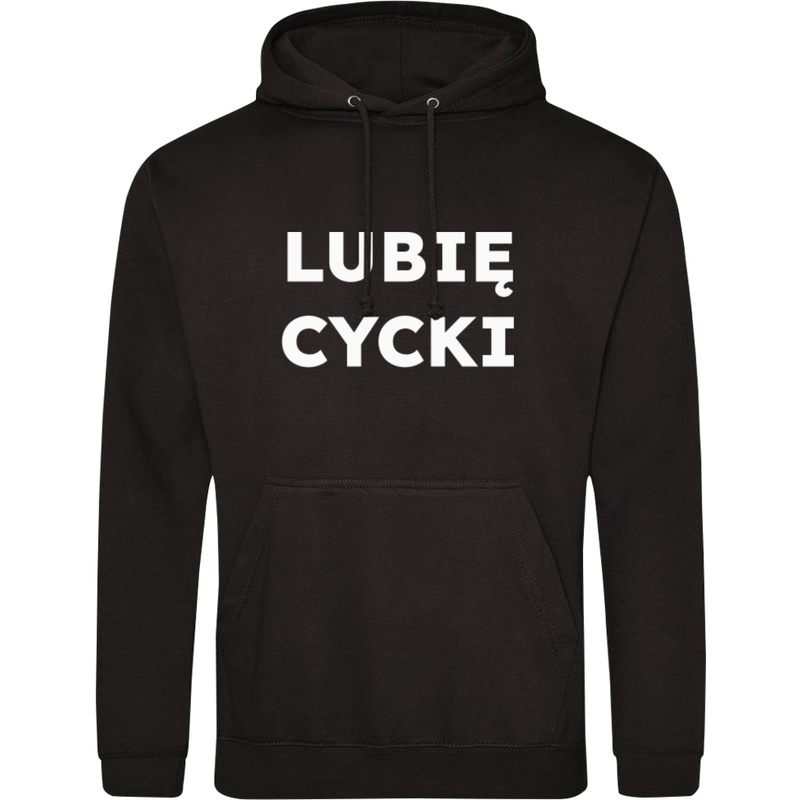 LUBIĘ CYCKI  - Męska Bluza z kapturem Czarna