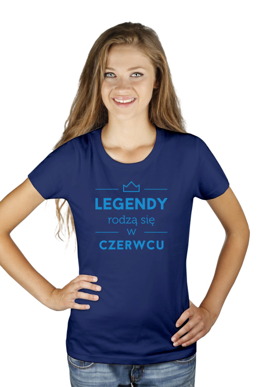 Legendy Rodzą Się w Lipcu - Damska Koszulka Granatowa