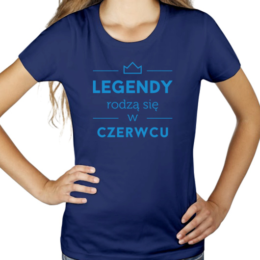 Legendy Rodzą Się w Lipcu - Damska Koszulka Granatowa