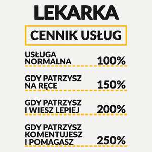 Lekarka - Cennik Usług - Damska Koszulka Biała