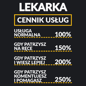 Lekarka - Cennik Usług - Damska Koszulka Czarna