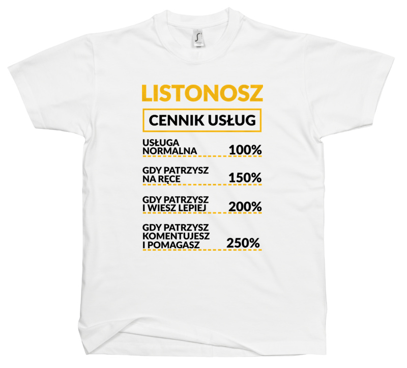 Listonosz - Cennik Usług - Męska Koszulka Biała