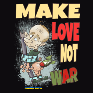 Make Love Not War - Męska Koszulka Czarna