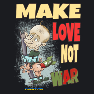 Make Love Not War - Damska Koszulka Czarna