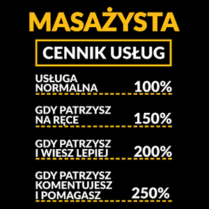 Masażysta - Cennik Usług - Torba Na Zakupy Czarna