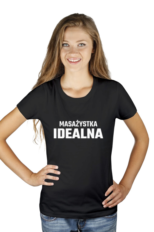Masażystka Idealna - Damska Koszulka Czarna