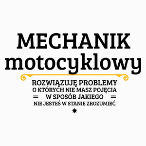 Mechanik Motocyklowy - Rozwiązuje Problemy O Których Nie Masz Pojęcia - Poduszka Biała