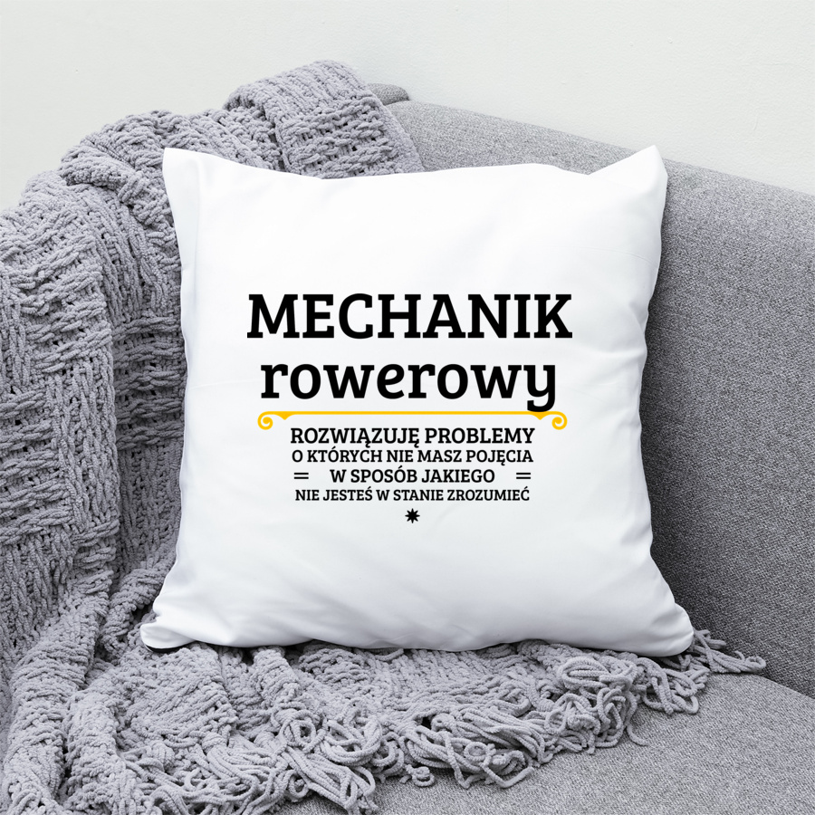 Mechanik Rowerowy - Rozwiązuje Problemy O Których Nie Masz Pojęcia - Poduszka Biała