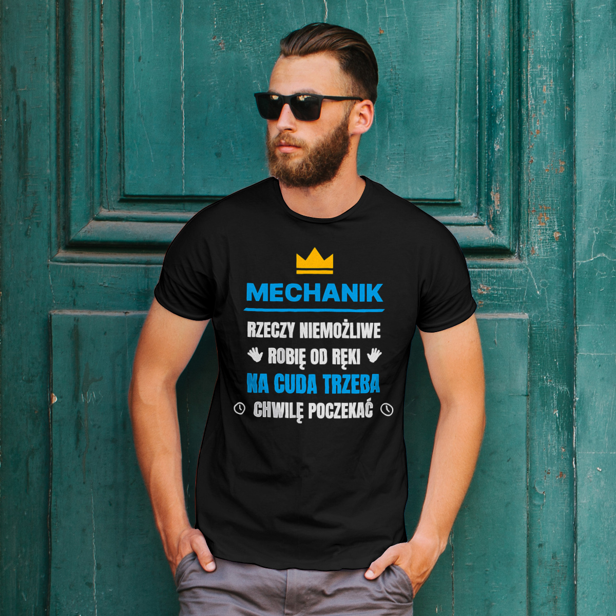 Mechanik Rzeczy Niemożliwe Robię Od Ręki - Męska Koszulka Czarna