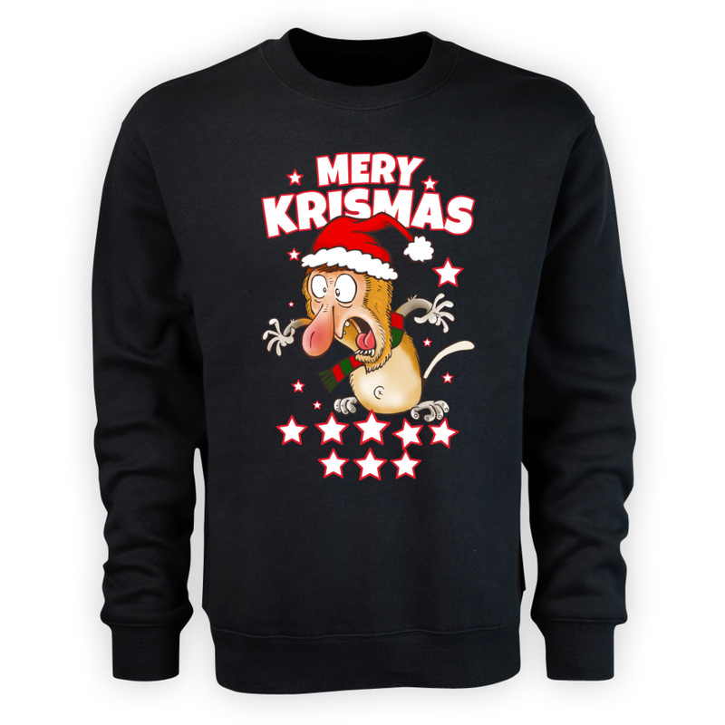 Mery Krismas osiem gwiazd Kurła - Męska Bluza Czarna