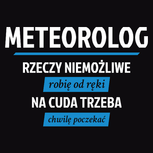 Meteorolog - Rzeczy Niemożliwe Robię Od Ręki - Na Cuda Trzeba Chwilę Poczekać - Męska Koszulka Czarna