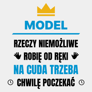 Model Rzeczy Niemożliwe Robię Od Ręki - Męska Koszulka Biała