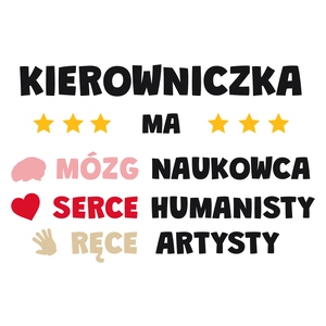 Mózg Serce Ręce Kierowniczka - Kubek Biały